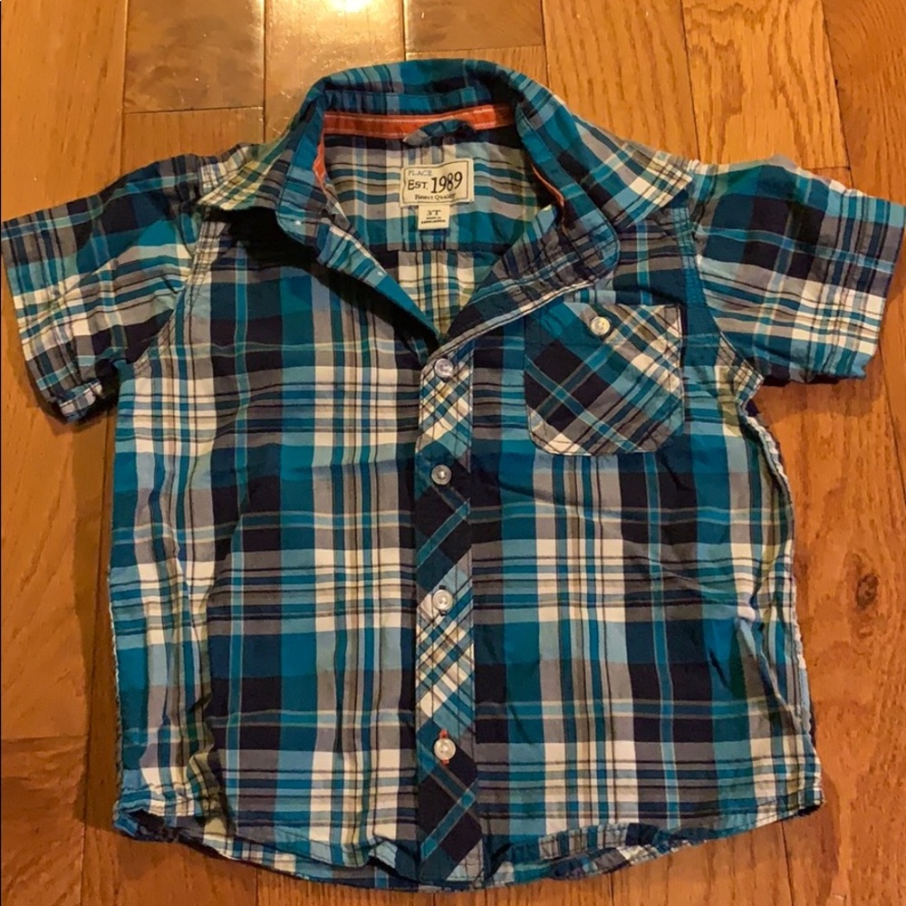 Little boys short sleeve button up